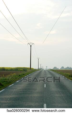 Road and telephone lines in countryside View Large Photo Image Picture - Road and telephone lines in countryside. Fotosearch