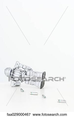 Robot losing its batteries View Large Photo Image Stock Photo - Robot losing its batteries. Fotosearch