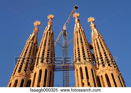 Spain, Barcelona, Sagrada Familia Cathedral View Large Photo Image Stock Photography - Spain, Barcelona, Sagrada Familia Cathedral. Fotosearch