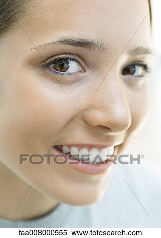 Stock Photography - Teenage girl, close-up of face. Fotosearch