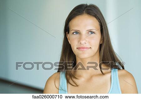 Teenage girl, smiling, portrait View Large Photo Image Stock Image - Teenage girl, smiling, portrait. Fotosearch