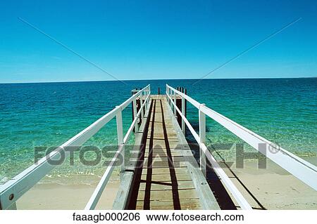 Western Australia, Coral Bay, pier on beach View Large Photo Image Stock Photograph - Western Australia, Coral Bay, pier on beach. Fotosearch