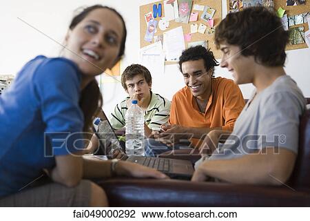 College students taking a break View Large Photo Image Stock Image - College students taking a break. Fotosearch