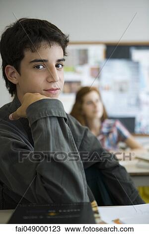 Male high school student, portrait View Large Photo Image Stock Image - Male high school student, portrait. Fotosearch