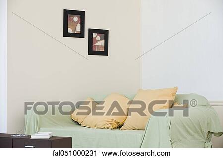 Stock Image - Living room sofa. Fotosearch