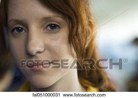 Stock Image - Teenage girl, portrait. Fotosearch