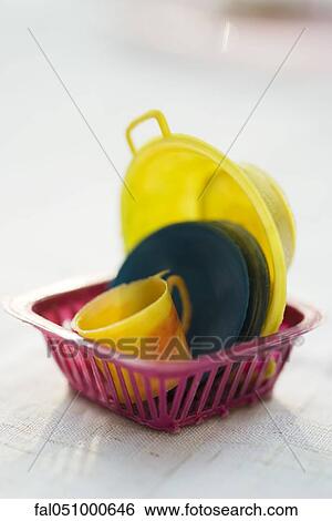 Toy dishes in drying rack View Large Photo Image Stock Photograph - Toy dishes in drying rack. Fotosearch