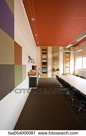 Stock Image - Fabric coating plant, recyclable composite textile weaving mill, show room. Fotosearch