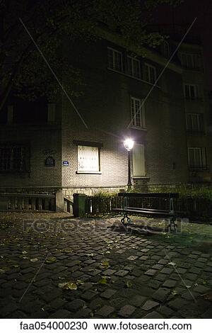 France, Paris, Montmartre, Place Dalida at night View Large Photo Image Stock Image - France, Paris, Montmartre, Place Dalida at night. Fotosearch