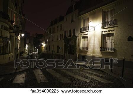 France, Paris, Montmartre, Rue Cortot at night View Large Photo Image Stock Photography - France, Paris, Montmartre, Rue Cortot at night. Fotosearch