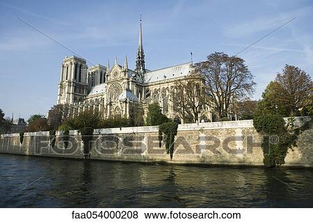 France, Paris, Notre Dame Cathedral, viewed from the Seine View Large Photo Image Stock Photo - France, Paris, Notre Dame Cathedral, viewed from the Seine. Fotosearch