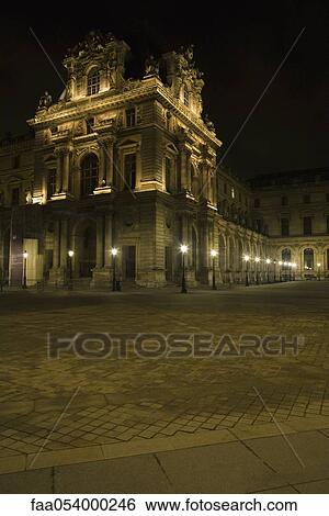 France, Paris, The Louvre at night View Large Photo Image Stock Photograph - France, Paris, The Louvre at night. Fotosearch