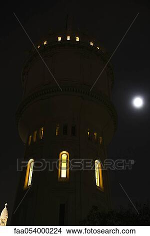 Picture - Water tower at night, Montrmartre, Paris, France. Fotosearch