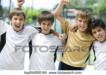 Picture - Young soccer teammates together, portrait. Fotosearch