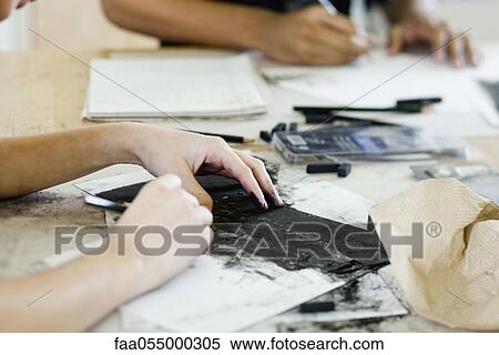 Stock Photography - Art students drawing with charcoal. Fotosearch