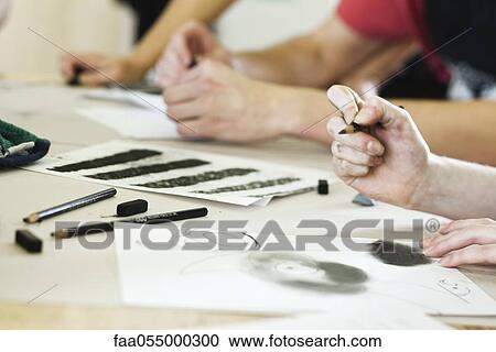 Stock Image - Drawing with pencil and charcoal. Fotosearch