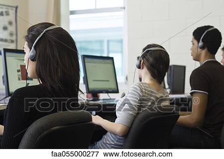 Students learning in computer lab View Large Photo Image Stock Photo - Students learning in computer lab. Fotosearch