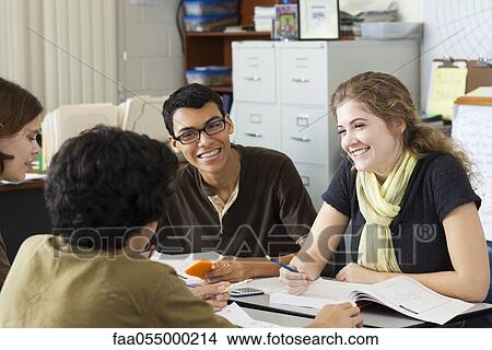 Picture - Students studying together. Fotosearch