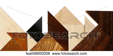 Stock Photo - Wooden geometric shapes. Fotosearch