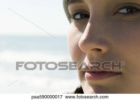 Stock Photo - Preteen girl, close-up. Fotosearch