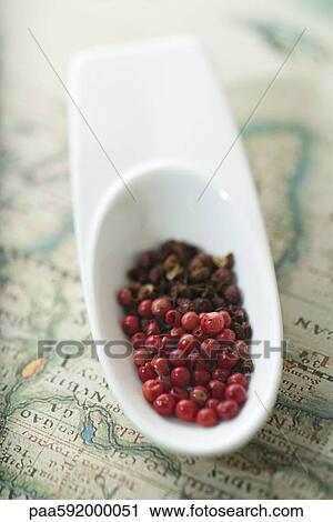 Stock Image - Pink peppercorns. Fotosearch