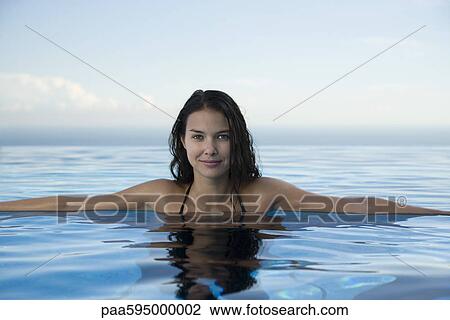 Woman swimming, portrait View Large Photo Image Stock Image - Woman swimming, portrait. Fotosearch