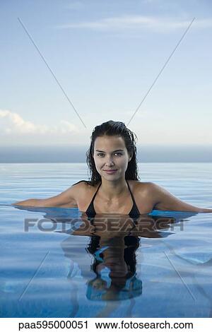Woman swimming, portrait View Large Photo Image Stock Image - Woman swimming, portrait. Fotosearch