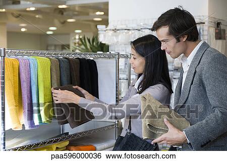 Couple shopping for bath towels View Large Photo Image Stock Photograph - Couple shopping for bath towels. Fotosearch