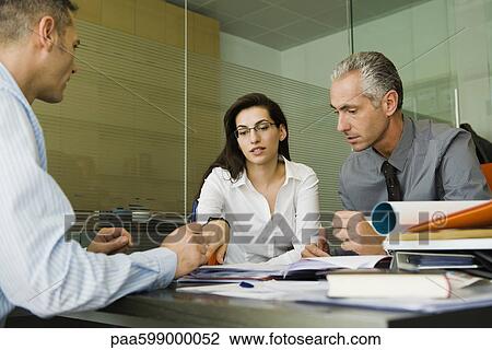 Clients meeting with businessman View Large Photo Image Stock Image - Clients meeting with businessman. Fotosearch