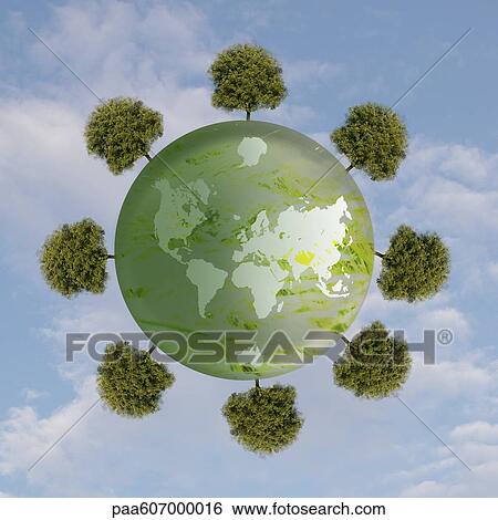 Ring of trees around planet earth View Large Photo Image Stock Photograph - Ring of trees around planet earth. Fotosearch
