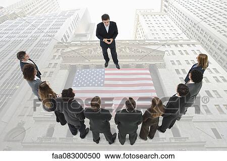Stock Image - CEO meets with group of investors. Fotosearch