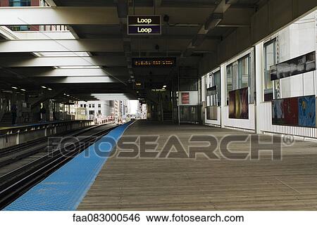 Chicago Loop, dock a central station of the city outside View Large Photo Image Stock Photograph - Chicago Loop, dock a central station of the city outside. Fotosearch