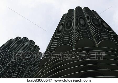 Stock Photo - Marina City in cons-diving, building downtown Chicago. Fotosearch