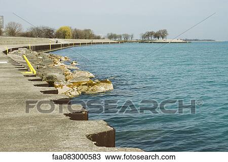 Shore of Lake Michigan, Lake View Chicago View Large Photo Image Stock Image - Shore of Lake Michigan, Lake View Chicago. Fotosearch