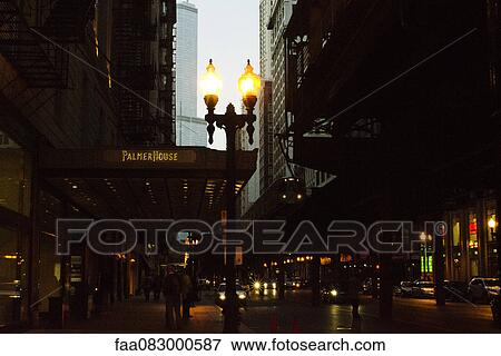 Street of downtown Chicago View Large Photo Image Stock Photo - Street of downtown Chicago. Fotosearch