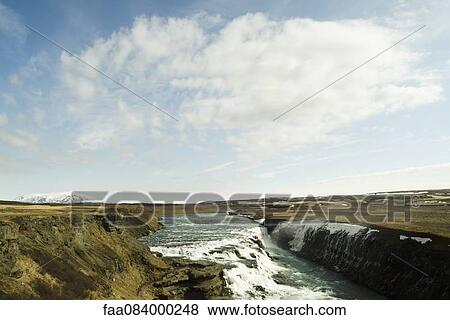 Icelandic waterfalls in the Golden Circle, Iceland Gullfoss View Large Photo Image Stock Photo - Icelandic waterfalls in the Golden Circle, Iceland Gullfoss. Fotosearch