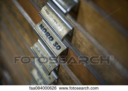 Stock Photograph - Wooden file drawers. Fotosearch