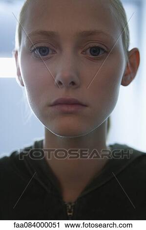 Stock Image - Young woman, portrait. Fotosearch