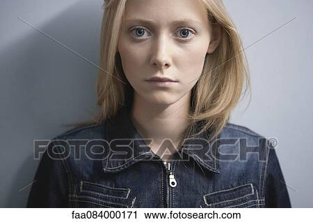 Stock Image - Young woman, portrait. Fotosearch