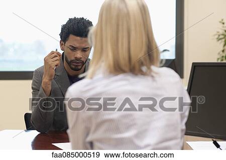 Business executive meeting with job candidate View Large Photo Image Stock Photo - Business executive meeting with job candidate. Fotosearch