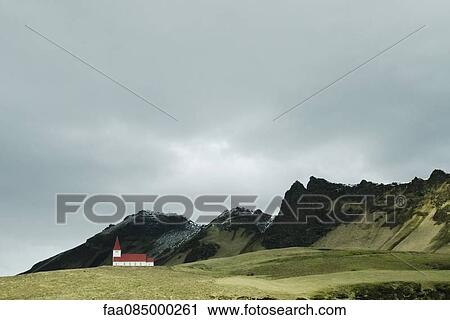 Church on mountain background Vik, Iceland View Large Photo Image Stock Image - Church on mountain background Vik, Iceland. Fotosearch