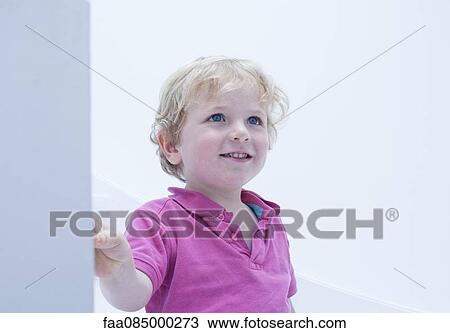 Stock Image - Little boy, portrait. Fotosearch