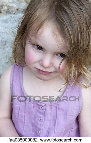 Little girl looking away in thought, portrait View Large Photo Image Stock Image - Little girl looking away in thought, portrait. Fotosearch