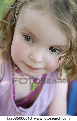 Stock Image - Little girl, portrait. Fotosearch