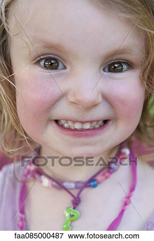 Stock Photo - Little girl, portrait. Fotosearch
