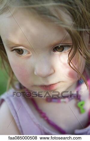 Stock Photo - Little girl, portrait. Fotosearch