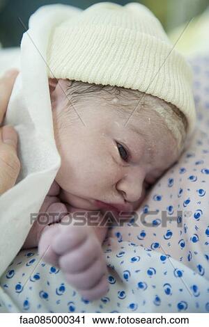 Stock Image - Newborn baby. Fotosearch