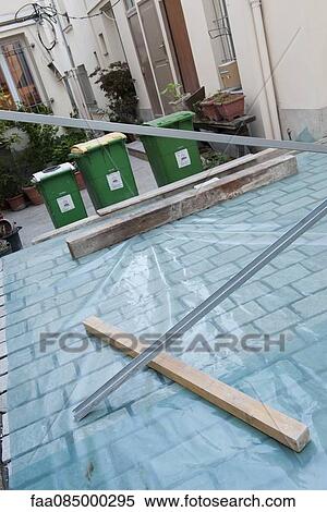 Stock Photography - Patio under construction. Fotosearch