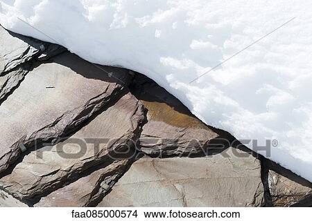 Picture - Snow on stones. Fotosearch
