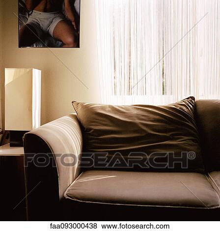 Empty sofa in living room View Large Photo Image Stock Photo - Empty sofa in living room. Fotosearch
